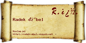 Radek Ábel névjegykártya