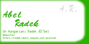 abel radek business card